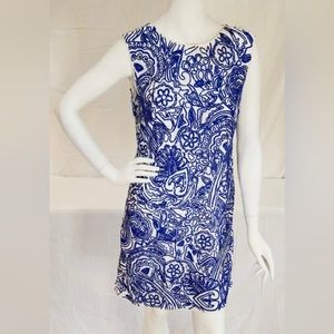 Blue sequin sheath dress